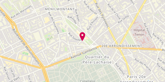 Plan de POULAIN Véronique, 42 Rue Sorbier, 75020 Paris