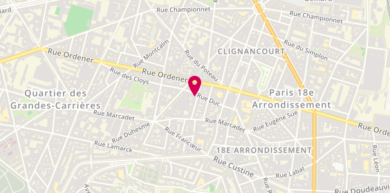 Plan de ANDY Christelle, 13 Rue de Tretaigne, 75018 Paris
