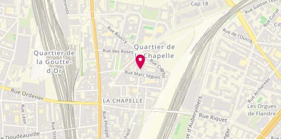 Plan de POURCHASSE Annette, 56 Rue Pajol, 75018 Paris