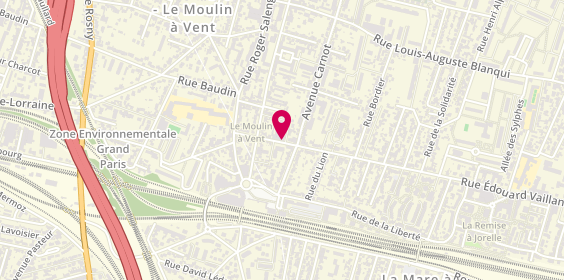 Plan de BROCHER Evelyne, 21 Rue Edouard Vaillant, 93140 Bondy