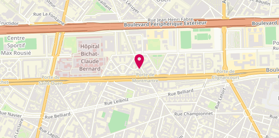 Plan de LEBBAR Houda, 5 Avenue de la Pte Montmartre, 75018 Paris