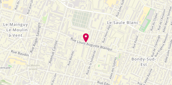 Plan de TOMASSO Mélanie, 77 Rue Louis Auguste Blanqui, 93140 Bondy