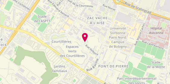 Plan de LARIVE Yolande, 15 Rue Voltaire, 93000 Bobigny