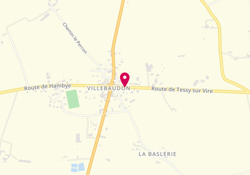 Plan de LEMELLETIER Fanny, 12 Route de Tessy, 50410 Villebaudon