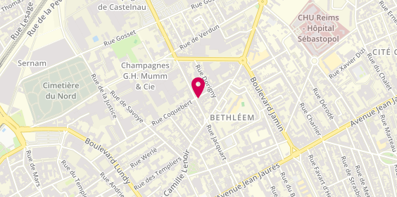 Plan de DEMAY Mathilde, 44 Rue Coquebert, 51100 Reims