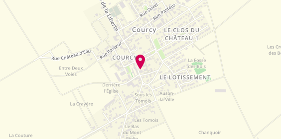 Plan de CAILLET PONTIES Muriel, 2 Place de la Mairie, 51220 Courcy