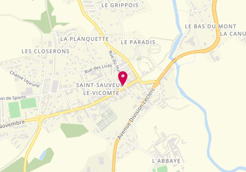 Plan de LEROUGE Céline, 6 Place Ernest Legrand, 50390 Saint-Sauveur-le-Vicomte