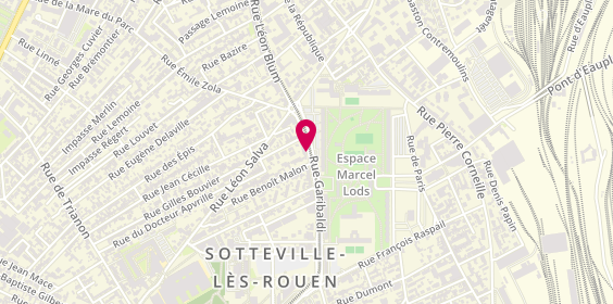 Plan de QUEDREUX Sabine, 122 Rue Garibaldi, 76300 Sotteville-lès-Rouen