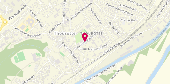 Plan de BUFFET-LEVEQUE Marie Christine, 12 Rue Jean Jaurès, 60150 Thourotte