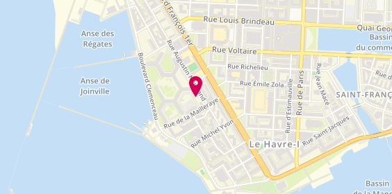 Plan de AUZOU Coralie, 87 Rue Augustin Normand, 76600 Le Havre