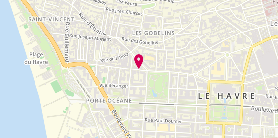 Plan de LE MOAL Lucie, 99 Rue Frederic Bellanger, 76600 Le Havre
