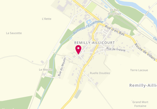Plan de MOREAU Justine, 16 Rue de la Fontaine, 08450 Remilly-Aillicourt