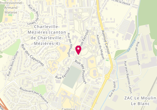 Plan de OUAMARA Nadia, 77 Rue Ferroul, 08000 Charleville-Mézières