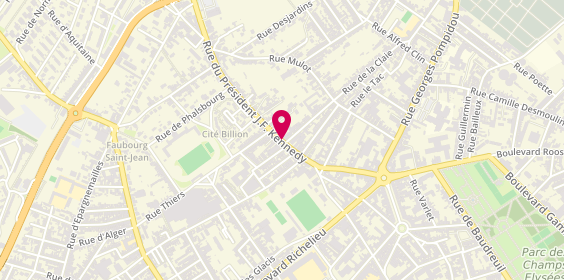 Plan de GAUGET Séverine, 64 Rue Kennedy, 02100 Saint-Quentin