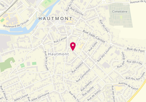 Plan de HULEUX LECOCQ Claudine, 16 Rue de la Fontaine, 59330 Hautmont