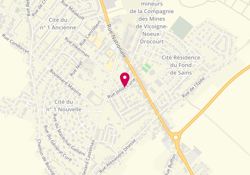 Plan de POUX Denis, 3 Rue Joliot Curie, 62290 Nœux-les-Mines
