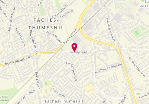 Plan de MARTHOURET Juliette, 54 Rue Faidherbe, 59155 Faches-Thumesnil