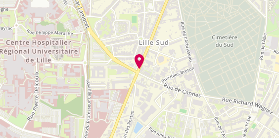 Plan de MOULIN Aliane Emilie, 293 Rue du Faubourg des Postes, 59000 Lille