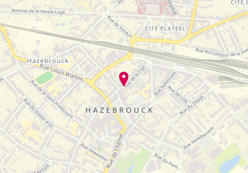 Plan de HERNU Carole, 13 Rue de la Clef, 59190 Hazebrouck
